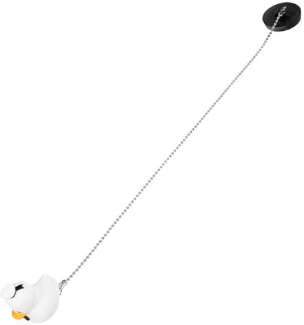 TOPBATHY Cartoon Ente Pool Badewannenstöpsel Mit Kettenablauf Gummidichtungsstopfen Ablassstopfen (40cm Weißer Hut Ente Schwarzer Stöpsel) Abflussstopfen Für Schwimmbad Charme