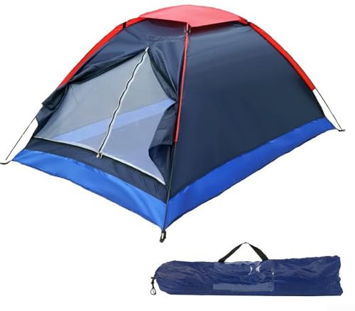 Campingzelt mit abnehmbarem Regenschutz, Kuppelzelt für 2 Personen, doppellagige Tür, wetterfestes Zelt mit Zubehör für Camping, Festivals, Hinterhof, Übernachtungen und mehr (Marineblau)