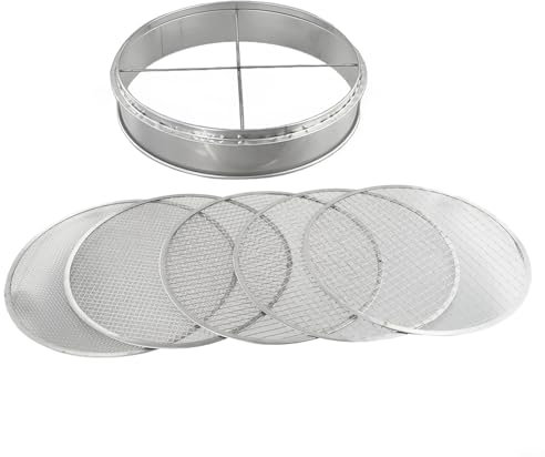 Garden Riddle - Tamiz de abono resistente de 30 cm, de metal, grande, de acero inoxidable, juego de tamiz para macetas de tierra, piedras, grava, compost, arena