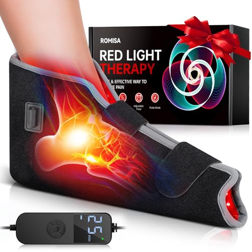 Red Light Therapy for Feet, 660nm & 850nm Near Infrared Light Therapy Heat Therapy Foot Wrap with Timer, Infrared Light Shoe for Foot Ankle Heel Joint.