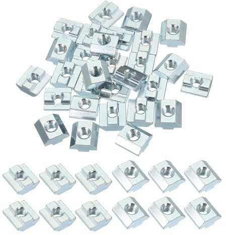 PATIKIL M8 Sliding t Nuts, 30 Pcs Hammer Head Fastener Nut Thread t Slide Drop in Nuts for European Standard 4040 Series 8 mm T-Slot Aluminum Extrusion Profile