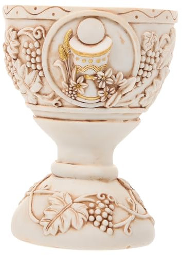 TOPBATHY Resin Holy Water Cup Christian Decor Church Use Home Decoration Embossed Cup Ornament