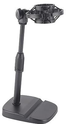 Support de Microphone de Bureau, Support de Clamp/Holder de Microphone de Bureau Réglable Empêcher la Table de Glissement Mic de Micro avec Tablette de Téléphone Slot de Stand pour le Streaming en