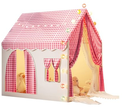Ergocar Tienda Infantil para Interior y Exterior con Doble Puerta Castillo Bola Luminosa Bandera Colorida Nube y Estrella Ideal para Niños Pequeños Niños y Niñas