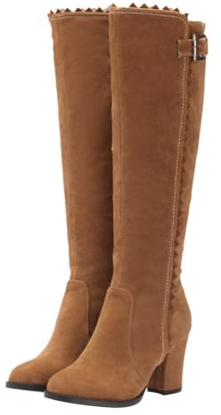 VALICLUD Botas Altas De TacóN Para Mujer OtoñO Invierno Botas De Tubo Alto Elegantes Y CáLidas Suela Antideslizante CóModas Para Uso Diario