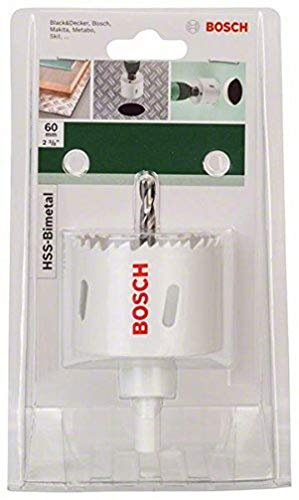 Bosch Accessories 1x Lochsäge HSS-Bimetall (für Aluminium, Metalle, Buntmetalle, Kunststoffe, Acrylglas, Holz, Gipskarton, Ø 60 mm, Zubehör Bohrmaschine)