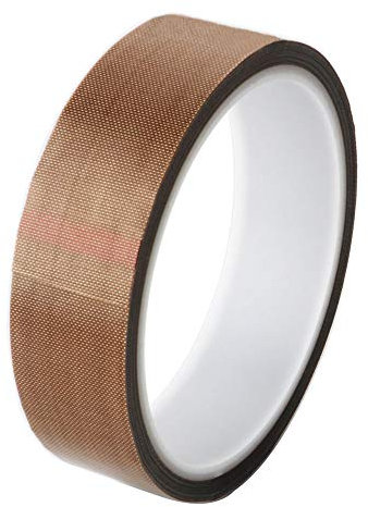 GTIWUNG High Temp Tape, PTFE Tape/Teflon Tape, High Temperature Adhesive, Vacuum Machine Sealer for Vacuum Hand Impulse Sealers, Heat Resistant Up to 300℃ (25mmx10m)