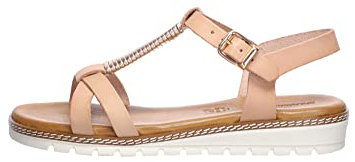 Lurchi Damen Vivie Flache Sandale, Nude, 41 EU