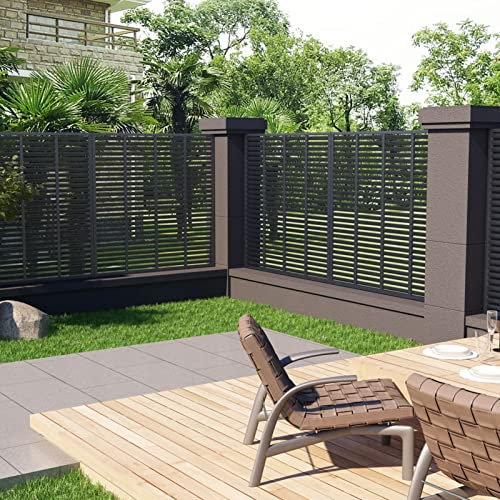 Homgoday Clôture à persiennes en WPC/PVC - Résistante et durable pour patio et ombrage