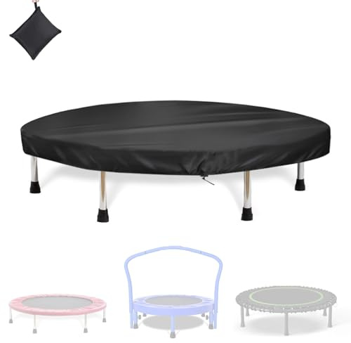 Trampoline Cover, Mini Trampoline Covers, Waterproof Toddler /Adults Fitness Trampoline Covers for Indoor/Outdoor/Garden Rebounder, Not Spring Cover (Black, 38inch)