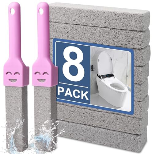 Bimsstein Toilettenreiniger mit Griff, 8 Pcs Cleaning Block WC Blöcke Bimsstein für Toilette Bimsstein Reinigung Stein Pumice Stone Toilet Bimsstein Reinigungsstein für Toilette (8pcs(Grau))