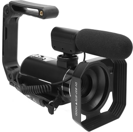 4K -videokamera, 56MP -videokamera med 18x Digital Zoom, 3 Tum Skärm, Roterbar Skärm, Vidvinkellins, Handhållen Stabilisator, Mikrofon, 128 GB Lagring, PC -kamera, Lätt och