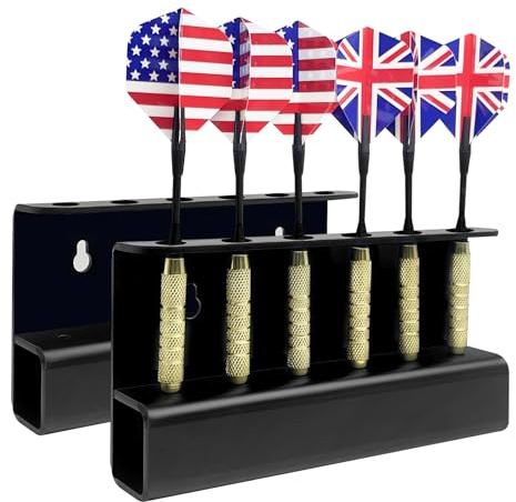 SINNNBLE Black Acrylic Dart Holder Wall Mount, Stylish Display & Storage Solution for 12 Darts (Darts Not Included)