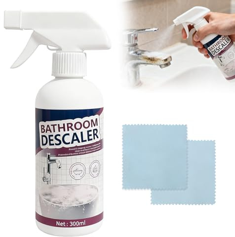 MineeCozee Bathroom Descaler Foam Cleaner for Hard Water Stains - Powerful Foaming Spray for Shower Toilet Sink Tile Cleaning, Limescale Buildup Remover All-Purpose Bathroom Cleaner (10.1 Fl Oz)