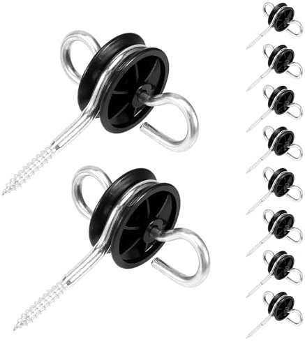 Sirxlevcy 10Pcs Recinzione Elettrica Maniglia del Cancello di Ancoraggio Recinzione Elettrica Isolatori Filo di Recinzione Isolatori per Recinzione Elettrica di Legno Post