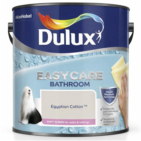 AXpower Inspirational Technology Empowering People Bathroom Paint 2.5L – Soft Sheen Egyptian Cotton – Moisture & Steam Resistant Wall & Ceiling Paint – Mould Resistant Washable Finish for Bathrooms