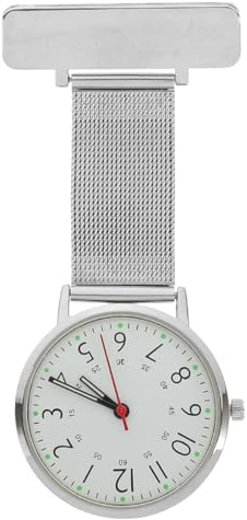 HOMSFOU Reloj de Bolsillo con Broche, Diseño Colgante para Profesionales Médicos, Acero Inoxidable, Lectura Precisa en Clínicas