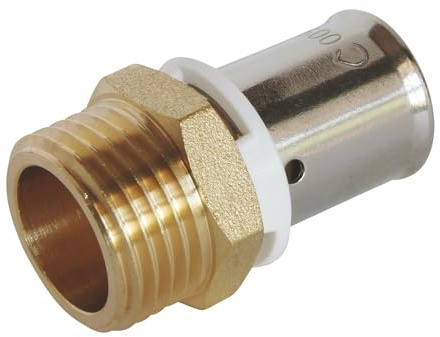 SOMATHERM FOR YOU, Raccord à sertir mâle 15/21 pour tube PER Ø16 - Installation rapide et fiable, compatible avec profils H, U, RF - Pression max 10 bars, T°C 5°C à 90°C