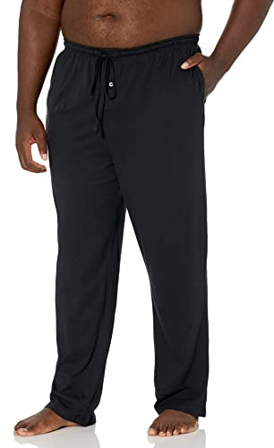 Amazon Essentials Men's Relaxed-Fit Lightweight Cotton Knit Lounge Pajama Pants, Black, Medium