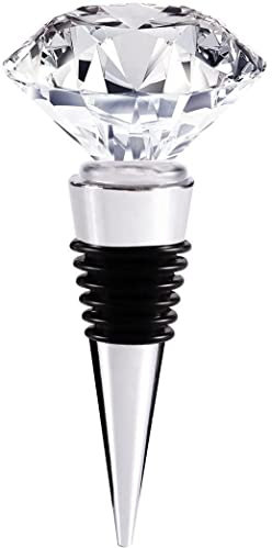 Shuiniba Decorative Crystal Wine and Beverage Bottle Stopper for Wine,Made of Zinc Alloy and Glass,Reusable Plug with Gift Box (1pcs Crystal)