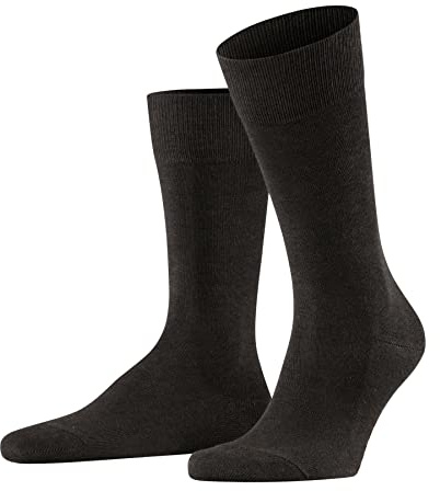 FALKE Herren Socken Family M So Baumwolle einfarbig 1 Paar, Braun Dark Brown 5450, 39-42