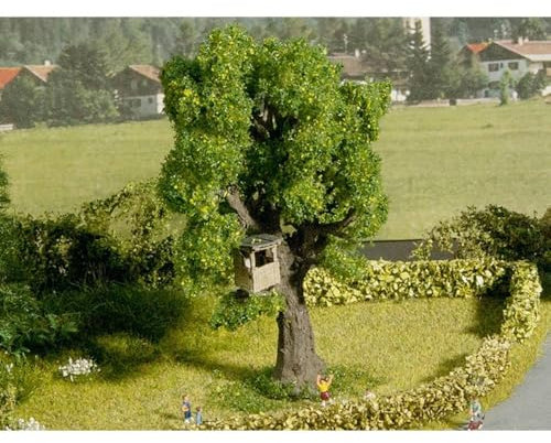 NOCH Baum mit Baumhaus, liebevoll gestaltet für Modellbau Spur TT, 13 cm hoch, ideal für Miniaturlandschaften