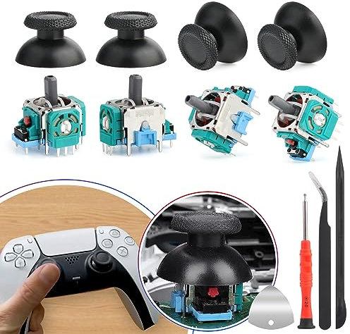 4 Stück Analoge Joystick Kompatibel mit Play Station 5 PS5 Kontroller Analog Thumbstick 3D-Joystick Reparatur Kit Ersatz