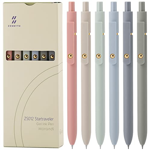 Ddaowanx Gel Pens, 6 Pcs 0.5mm Quick Dry Black Ink Pens Fine Point Smooth Writing Pens, Cute Office School Supplies Gifts for Women