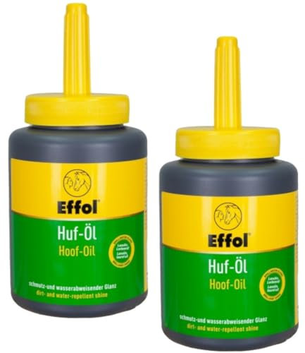 RL24 - Huf-Öl | schmutzabweisendes Huffett mit Pinsel | für brillanten Glanz | besteht aus Lanolin und Lorbeeröl | Hufpflege für Pferde | 2 x 475 ml Pinselflasche (2er Set)
