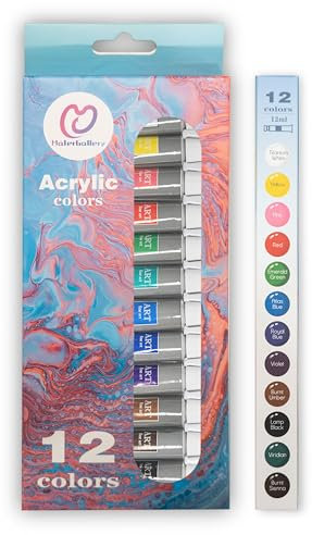 MalerGallery Acrylfarben 24 Set Tuben 12 ml 24 Farben