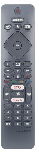 AULCMEET 996599002342 Ersättningsfjärrkontroll för Philips OLED TV 50PUS7394/12 65OLED804/12 7334/12
