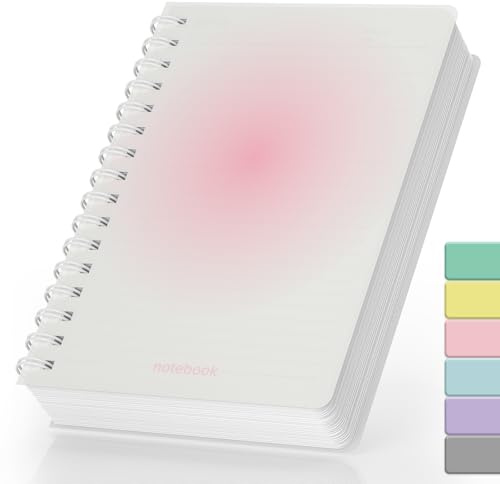 Smarpau Notebook Notepad A5, 300 Pages/150 Sheets Wirebound Spiral Notebooks for Writing, 100gsm Thick Paper PVC Waterproof Journal for Women Men Work School, 14.5 x 21cm - Pink