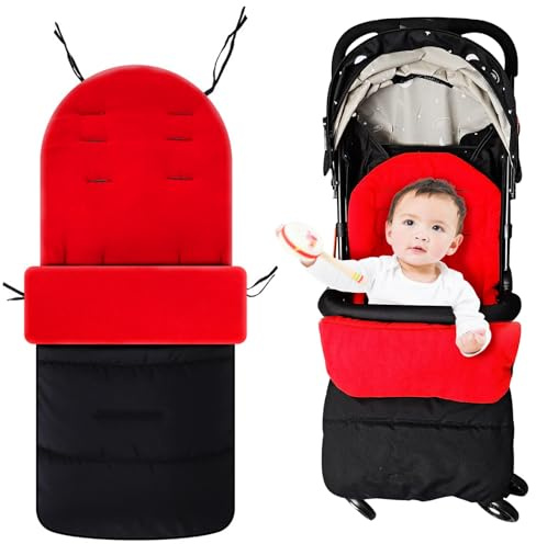 Shyllin Saco Silla Paseo Universal, Suave Saco Carro Bebe, Saco Bebe con Cremallera, Saco Cochecito Bebe Invierno, Saco Carrito Bebe Ajustable, Fácil de Limpiar, para Mayoría de Cochecitos
