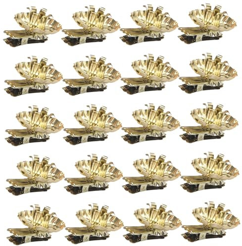 BEAHING Christmas Candle Holder, 20Pcs Christmas Tree Candle Holder Flower-Shaped Gold Candle Holders with Clip Metal Christmas Candle Holder for Christmas Tree Decorations, Candlestick Holders