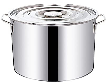 Cooking Pot Stockpot Stor Stock Pot, Grönsaksgryta, Säker Rostfritt stål Stock Pot med lock, Snabb värmeledning, Lätt att rengöra, 5 Storlek, Enfärgad-30cm*20cm (13L)