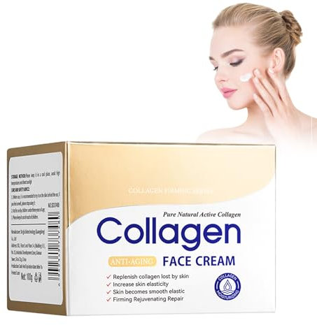 Eazerom 01 Crema Hidratante Anti Arrugas De Día Colágeno,100g Crema de Colágeno Facial, Crema Facial Antienvejecimiento Crema Hidratante Antiarrugas para el Cuello con ácido Hialurónico
