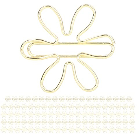 Pappersklipp Dekorativa Pappersklipp, Dekorativa Pappersklämmor Fancy Paper Clips med 100 St Metall för Kontorshem (Blomsterformad)