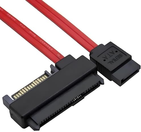 AYMBH SFF-8482 SAS 29 Pin to SATA 7 Pin + 15 Pin Power Cable, 0.5M RAID HDD Adapter, SAS to SATA Cable for Hybrid Controllers, SAS HDD to Serial ATA Port with Latch & Shrapnel – Supports S-ATA 6Gbps