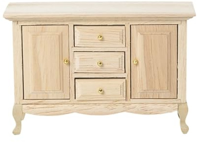 1/12 Scale Handmade Wooden Bedside Table With Functional Drawer Realistic Doll House Furniture For Living Room Displays Doll House Furniture