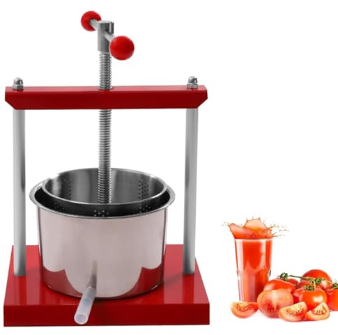 Fruktvinpress, fruktciderkvarn med rostfria fat Manuell juicepress Cideräpplen Druvtinktur Grönsaker Honung Olivolja Press för örtgrönsaker Hemmabruk i köket 3L/0.8Gal