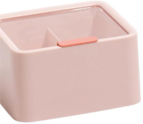 Generic Scatola Portaoggetti per Trucchi Organizzatore Antipolvere in Plastica Premium per Bastoncini di Cotone per Trucchi Filo Interdentale, Contenitore Cosmetico Portatile a Doppia Griglia per