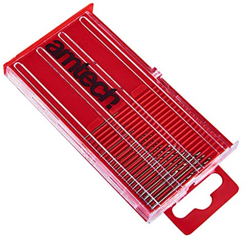 Amtech F0930 20 Piece high speed steel (HSS) micro drill bits (0.3mm - 1.6mm)