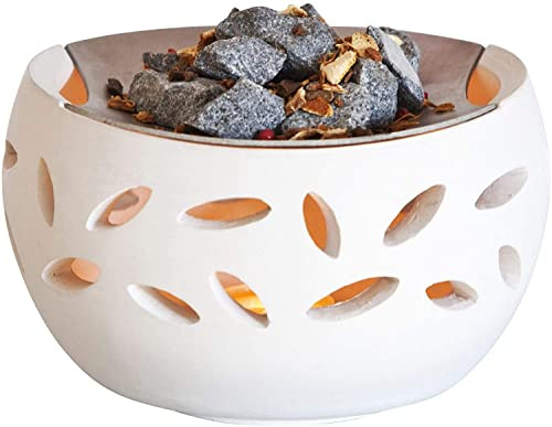 Vital Horno Luna – diseño Novedad – Incluye Mezcla aromática, Piedras de Sauna, Té luz – Habitaciones Sauna difusor calientaplatos Poma