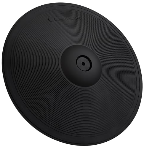 Lemon 15” Triple-Zone Electronic Crash/Ride Cymbal Pad with Choke – 3-Zone Ride with Bell for Electronic Drum Kits