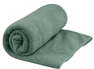Sea to Summit Tek handduk, plysch camping och resehandduk, stor (61 x 119 cm), salviagrön