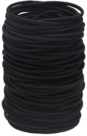 50 Stück Haargummis Mädchen, Schwarz Haargummis 2mm ohne Metall Klein Elastisch Haarbänder Pferdeschwanz Inhaber Haarzubehör Dünne Haarbänder Für Mädchen Mann Frauen