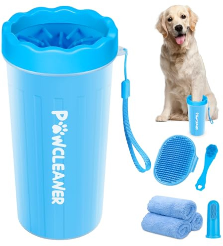 Dog Paw Cleaner, Washer, Muddy Pet Foot Cleaner for Small Medium Large Breed Dogs/Cats (L, Blue)