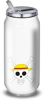 Botella de agua de aluminio – acero inoxidable (termo 24 horas) reutilizable de 330 ml a 750 ml, tema anime japonés de una pieza (acero inoxidable, lata M 500 ml)