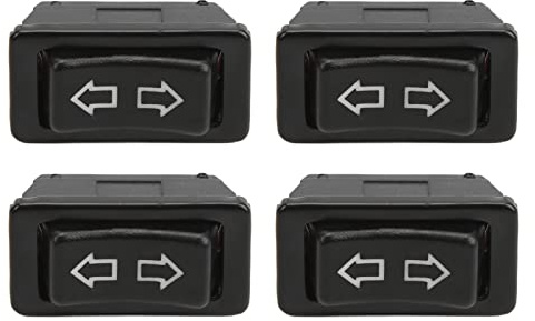 Interruttore Lampada Verde, 4 Pezzi Interruttore Alzacristallo Elettrico a 5 Pin Interruttori Universali per Ascensore in Vetro per Auto con Lampada Verde DC12V 24V