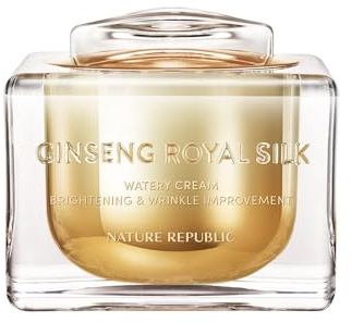 NATURE REPUBLIC GINSENG ROYAL SILK WATERY CREAM, LUXURY ANTI-ÂGE Crème pour le visage avec ginseng | Royal Jelly | Or | Acides aminés de soie | Saponine, Koran Skin Care